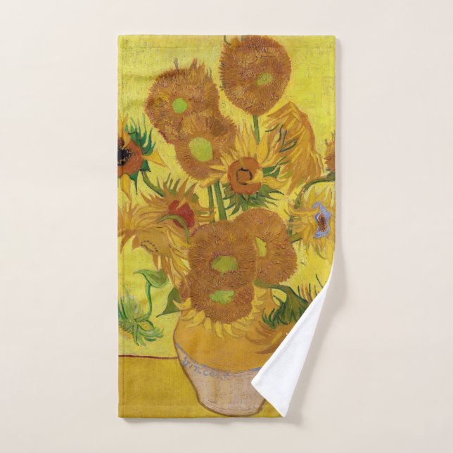 Conjunto De Toalhas Vincent van Gogh - Vase com Quinze Girassóis (Toalha de mão)