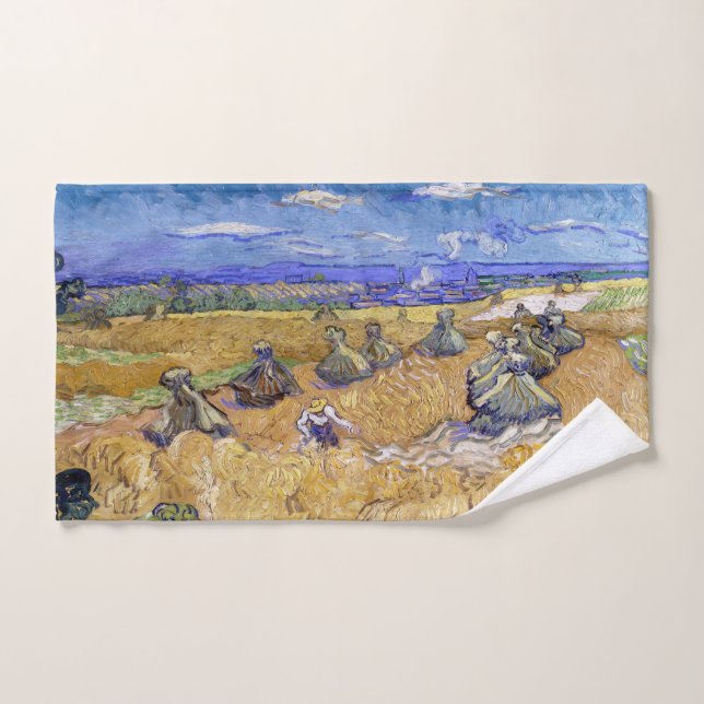 Conjunto De Toalhas Vincent van Gogh - Wheat Stacks with Reapers (Toalha de mão)