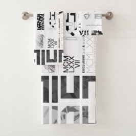 Conjunto De Toalhas Vinheta [BLK/GRY]