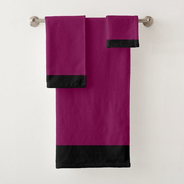 Conjunto De Toalhas Vinho + Acabamento Preto  (Insitu)