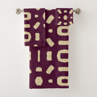 Conjunto De Toalhas Vinho De Borgonha Como Um Vestuário De Lama De Kub