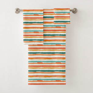 Conjunto De Toalhas Vintage Bohemian Watercolor Striped (1)