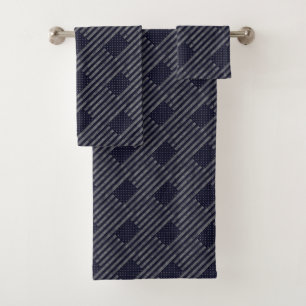 Conjunto De Toalhas Vintage Dark Blue Grunge EUA Flag Patterno