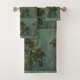 Conjunto De Toalhas Vintage Flowers Van Gogh Basket of Pansies