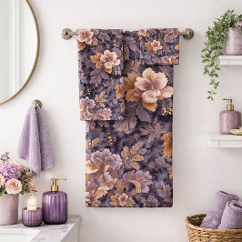 Conjunto De Toalhas Vintage Heirloom Petals purple floral