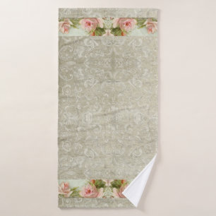 Conjunto De Toalhas Vintage Modern Floral - Cor de Água Rosa Rosa Dam