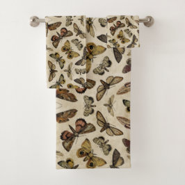 Conjunto De Toalhas Vintage Moths