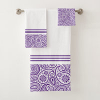 Vintage paisley branco e roxo com listras