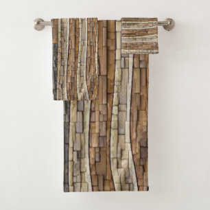Conjunto De Toalhas Vintage Patriotic USA Flag em Stone Wall
