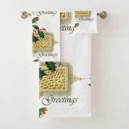 Conjunto De Toalhas Vintage Seasons saúda o Natal