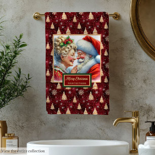 Conjunto De Toalhas Vintage, Sr. e Sra. Claus Bath Towel Set