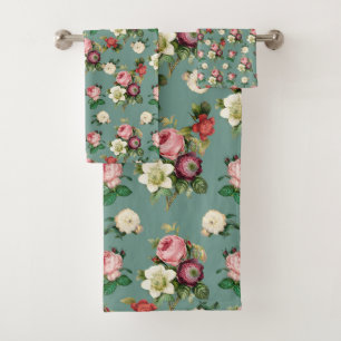 Conjunto De Toalhas Vintage Victorian Floral Patterno