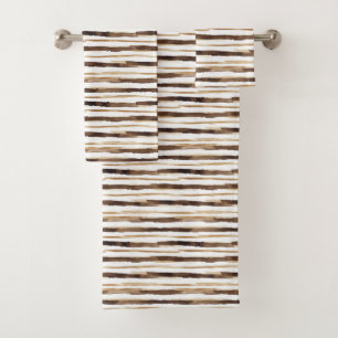 Conjunto De Toalhas Vintage Watercolor Striped - Terrenos De Café(2)