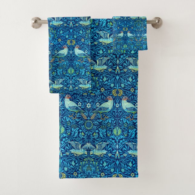 Conjunto De Toalhas Vintage William Morris Bird (Insitu)