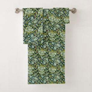 Conjunto De Toalhas Vintage William Morris Floral Wey Pattern