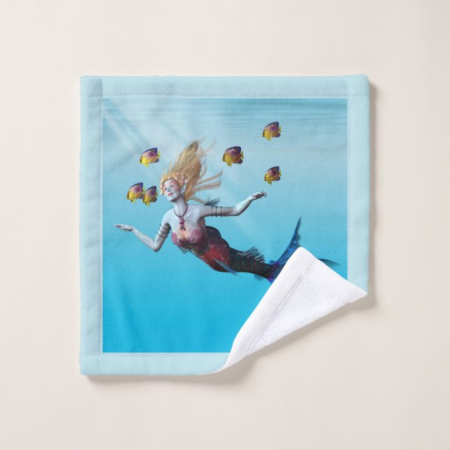 Conjunto De Toalhas Visão Mermaid Coral (Pano de lavar)