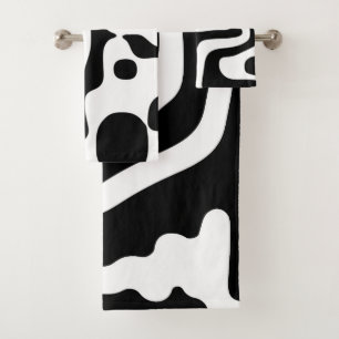 Conjunto De Toalhas Vise Grip: Abstrato preto e branco