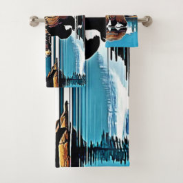 Conjunto De Toalhas Vista de Montanha do Lago Grizzly