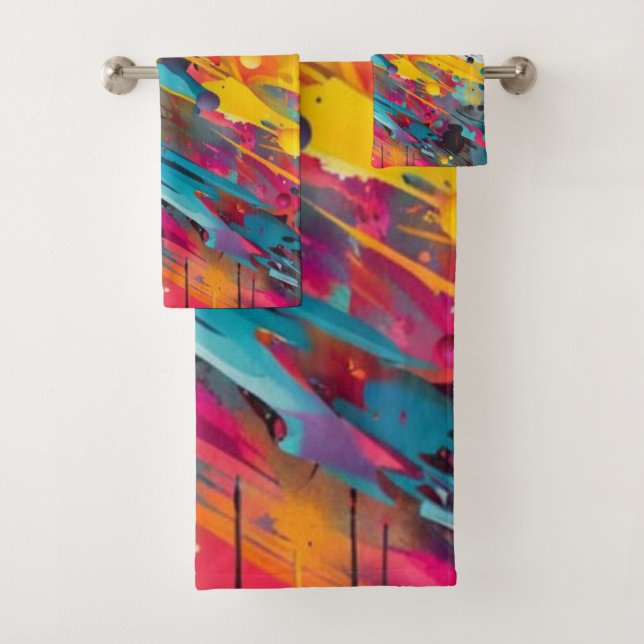 Conjunto De Toalhas Vívido Grafite Caótico (Insitu)