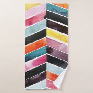 Conjunto De Toalhas Vívido Watercolor Chevron I