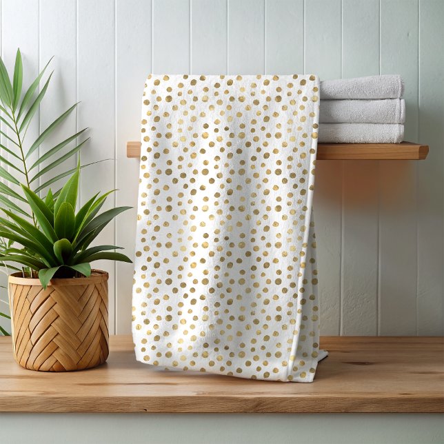 Conjunto De Toalhas Você Escolhe Cor Pontos de Purpurina Dourada Perso (Criador carregado)