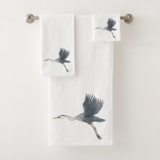 Conjunto De Toalhas Vôo da garça-real de grande azul