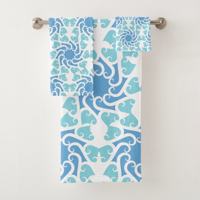Conjunto De Toalhas Vórtice Azul (Insitu)