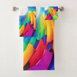Conjunto De Toalhas Vórtice Kaleidoscópico: Uma Jornada Colorida