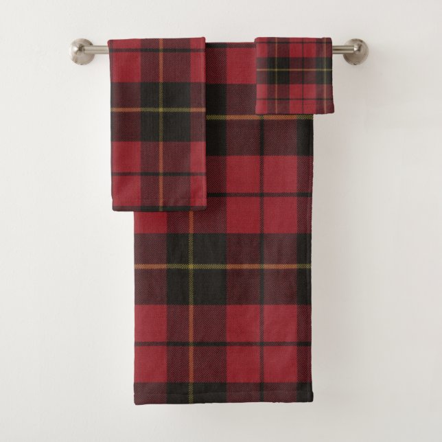 Conjunto De Toalhas Wallace Red Weathered Tartan (Insitu)