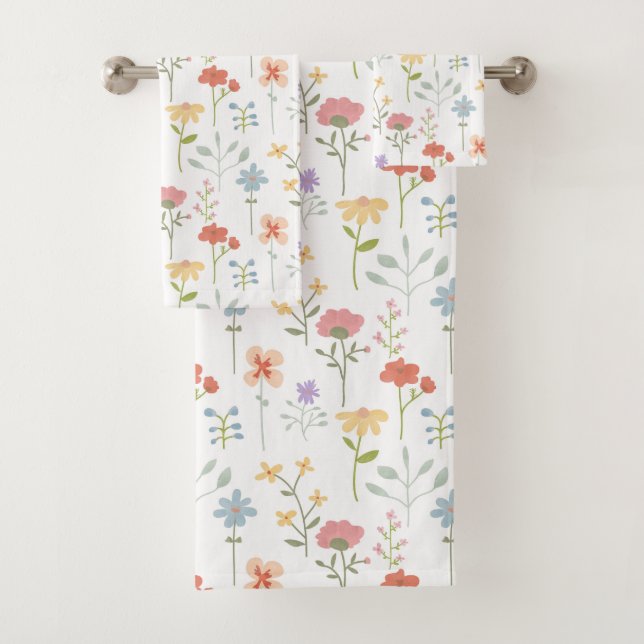 Conjunto De Toalhas Watercolor Floral Floral (Insitu)