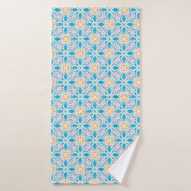 Conjunto De Toalhas Watercolor Geo _ Summer (Toalha de Banho)