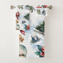 Conjunto De Toalhas Watercolor Natal