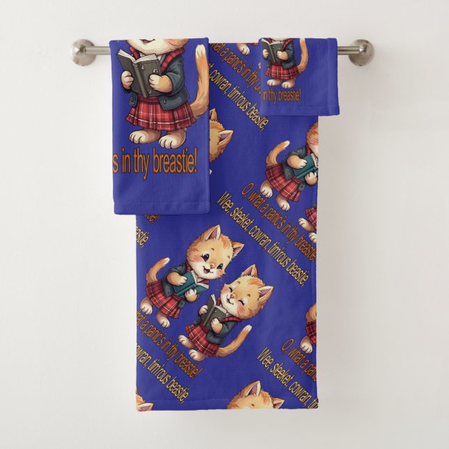 Conjunto De Toalhas Wee, Sleeket, Cowran Timrous Beastie (Insitu)