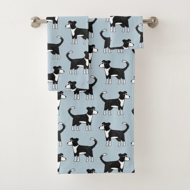 Conjunto De Toalhas Welsh Border Collie Shep Blue (Insitu)