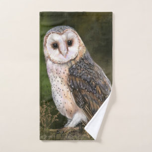 Conjunto De Toalhas Western Barn Owl - Imagem de Cores-d'Água
