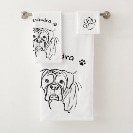 Conjunto De Toalhas Whimsical Boxer: Texto Editável