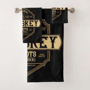 Conjunto De Toalhas Whiskey personalizado no Bar do rótulo do líquido
