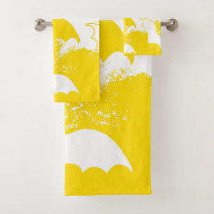 Conjunto De Toalhas White Bats No Voo Amarelo
