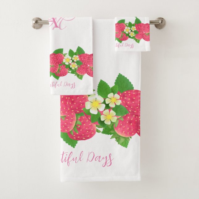Conjunto De Toalhas White Strawberry (Insitu)