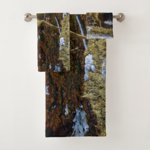 Conjunto De Toalhas Whitetail Deer Doe na Floresta de outono