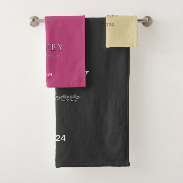 Conjunto De Toalhas Wifey personalizado data de registro do Amor etern (Insitu)