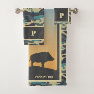 Conjunto De Toalhas Wild Boar e Camo Bath Towel Set