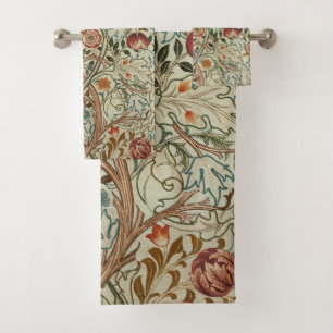 Conjunto De Toalhas William Morris Acanthus Embroidery Floral Padrão