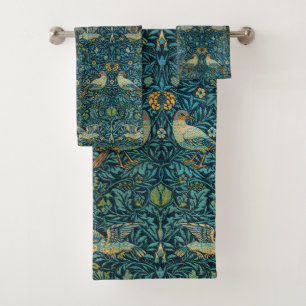 Conjunto De Toalhas William Morris Birds & Floral Patterno