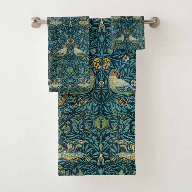 Conjunto De Toalhas William Morris Birds & Floral Patterno (Insitu)