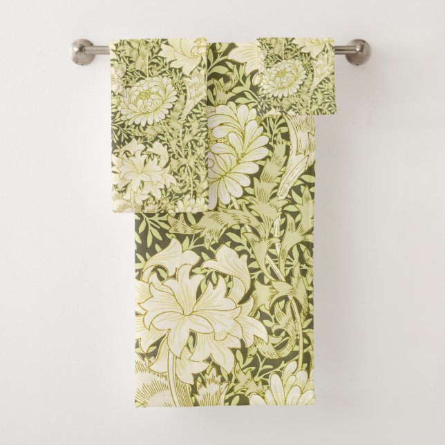 Conjunto De Toalhas William Morris Chrysanthemum Floral Pattern (Insitu)