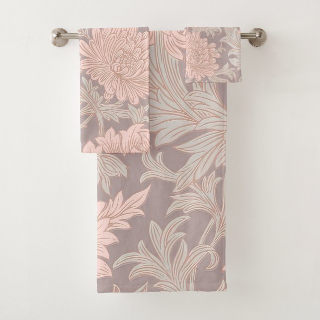 Conjunto De Toalhas William Morris Chrysanthemum Pattern Bath Towel Se (Insitu)