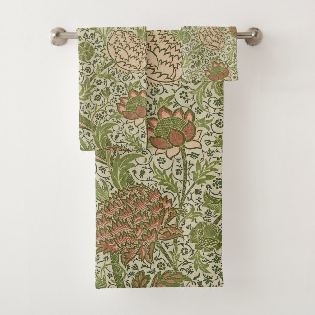 Conjunto De Toalhas William Morris Cray Sage Flower Floral Botânica (Insitu)