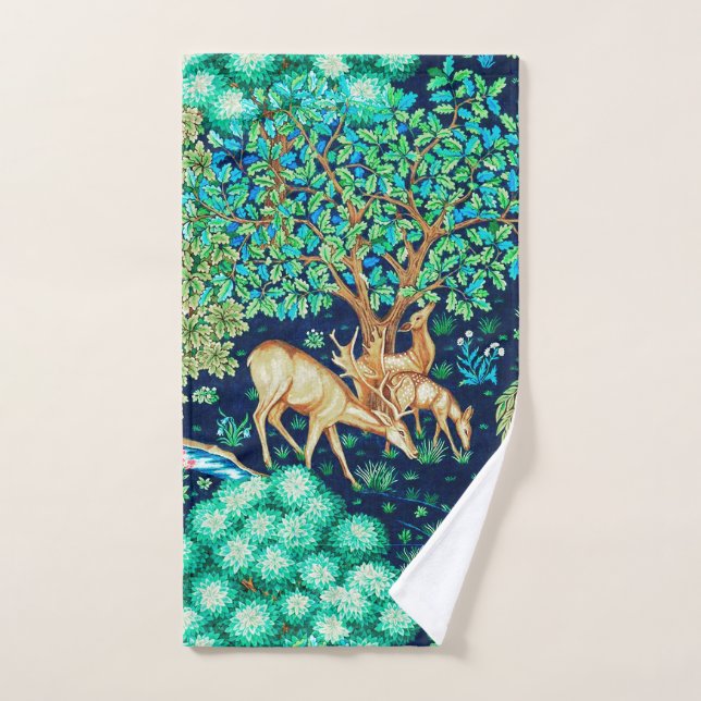 Conjunto De Toalhas William Morris Deer por um índio Brook Tapeçaria (Toalha de mão)