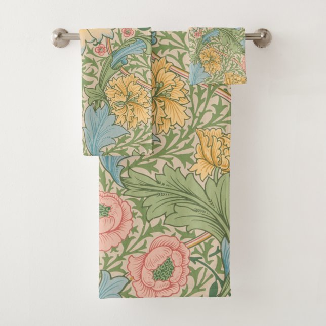 Conjunto De Toalhas William Morris Flor de Murta Floral Botânico (Insitu)